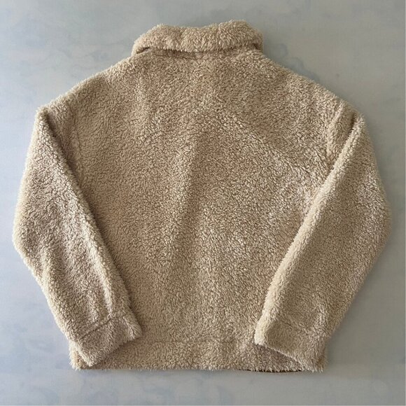 Burton Cream Sherpa Fleece Reversible Full Zip Jacket - Picture 2 of 8